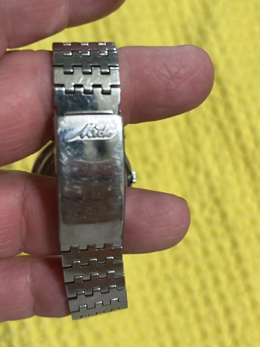 Mido ocean star automatic Silver Wristwatch with Blue Accents vintage